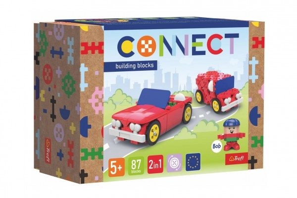 Stavebnice Connect 2v1 kabriolet a dodávka, 87 dílků