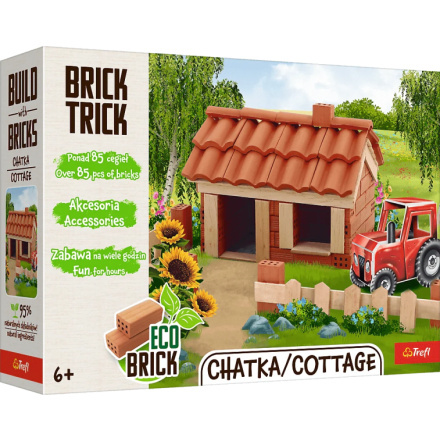 Trefl Brick Trick eco chata – stavebnice z pravých mini cihel (85 dílků)