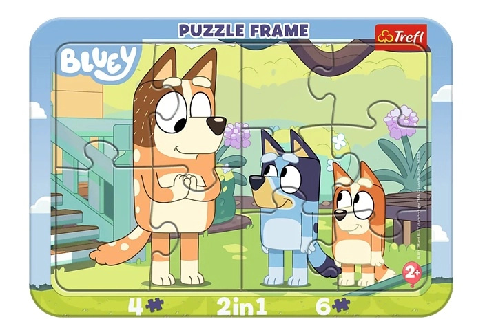 Rámkové dětské puzzle Bluey a Bingo