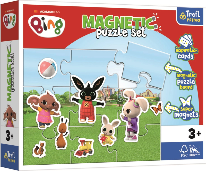 Trefl magnetické s doplňky Králíček Bing s přáteli v krabici 29x22x5cm