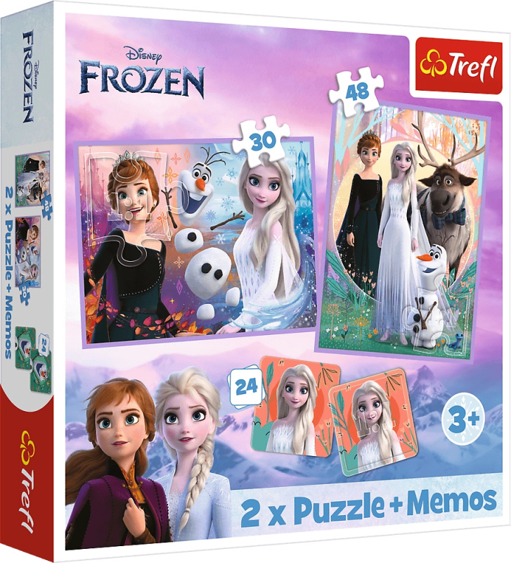 TREFL Sada 3v1 Ledové království 2 (2x puzzle + pexeso)