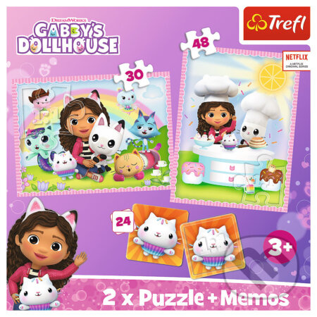 TREFL Sada 3v1 Gábinin kouzelný domek (2x puzzle + pexeso)