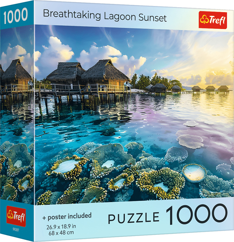 Puzzle Trefl 1000 dílků Dechberoucí západ slunce nad lagunou