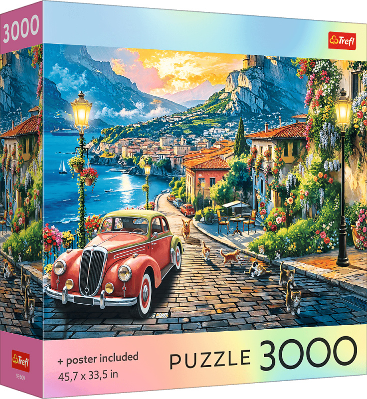 Puzzle Trefl 3000 dílků Italské městečko u jezera