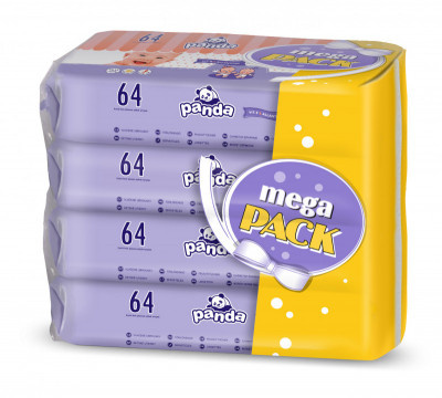 Panda vlhčené ubrousky 4x64ks