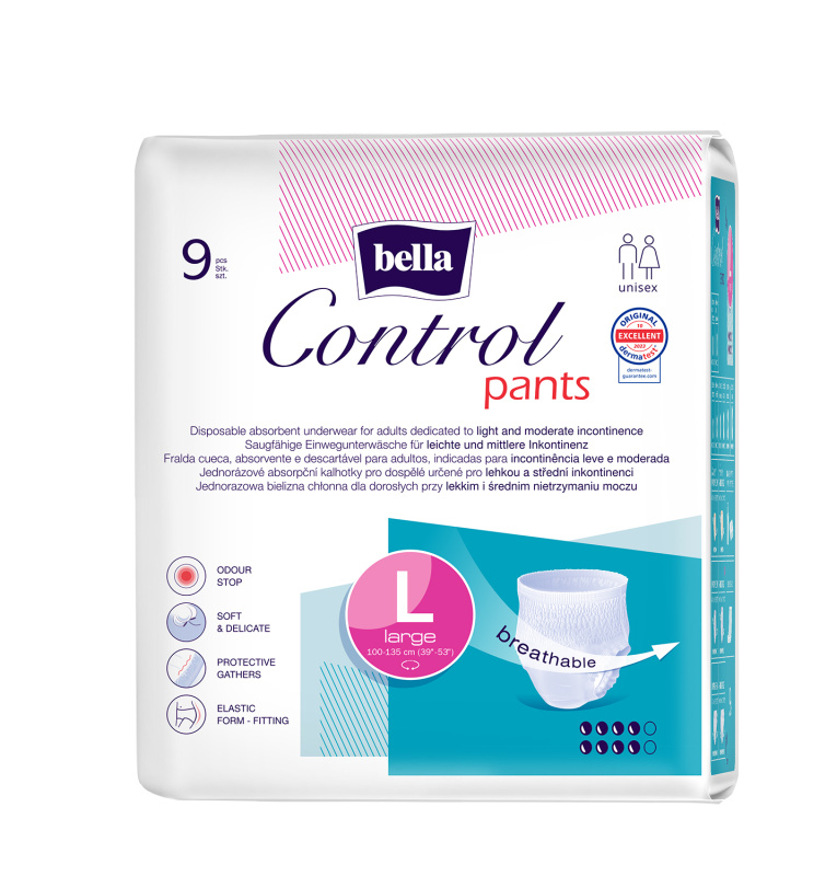 BELLA Control pants absorpční kalhotky L 9 kusů