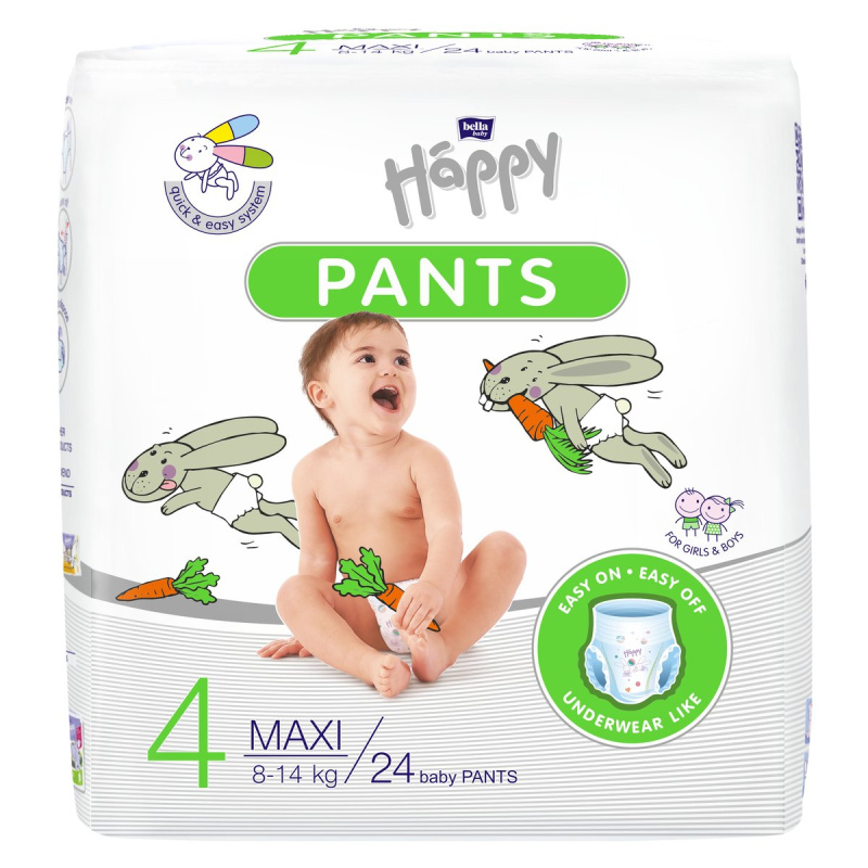 Bella Baby Happy Jednorázové plenkové kalhotky maxi 8–14 kg (velikost 4)