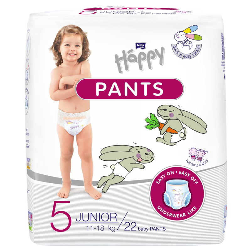 Bella Baby Happy Jednorázové plenkové kalhotky junior 11–18 kg (velikost 5)