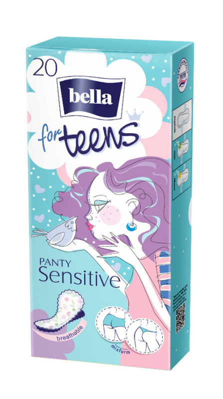 BELLA For Teens Sensitive slipové vložky pro dívky 20 ks
