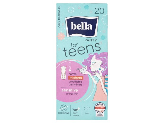 BELLA For Teens Sensitive slipové vložky pro dívky 20 ks