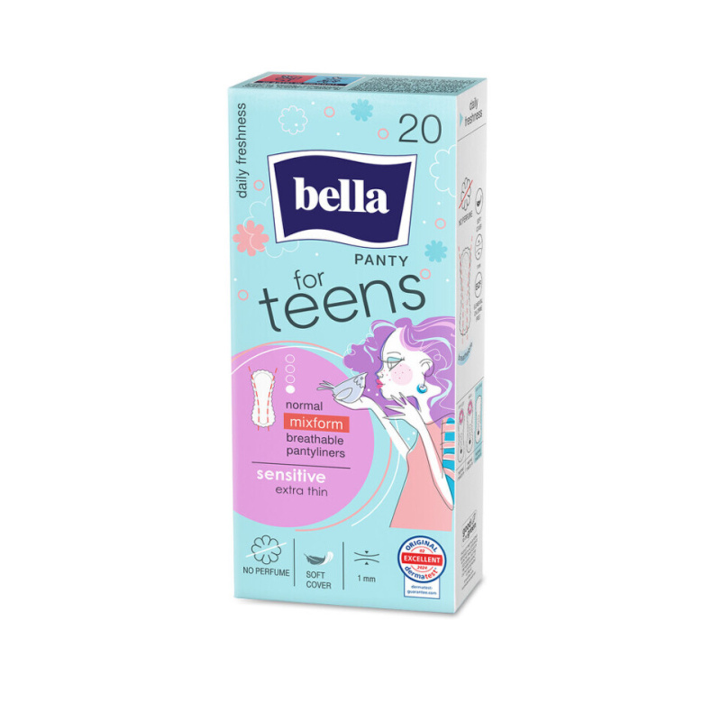 BELLA For Teens Sensitive slipové vložky pro dívky 20 ks