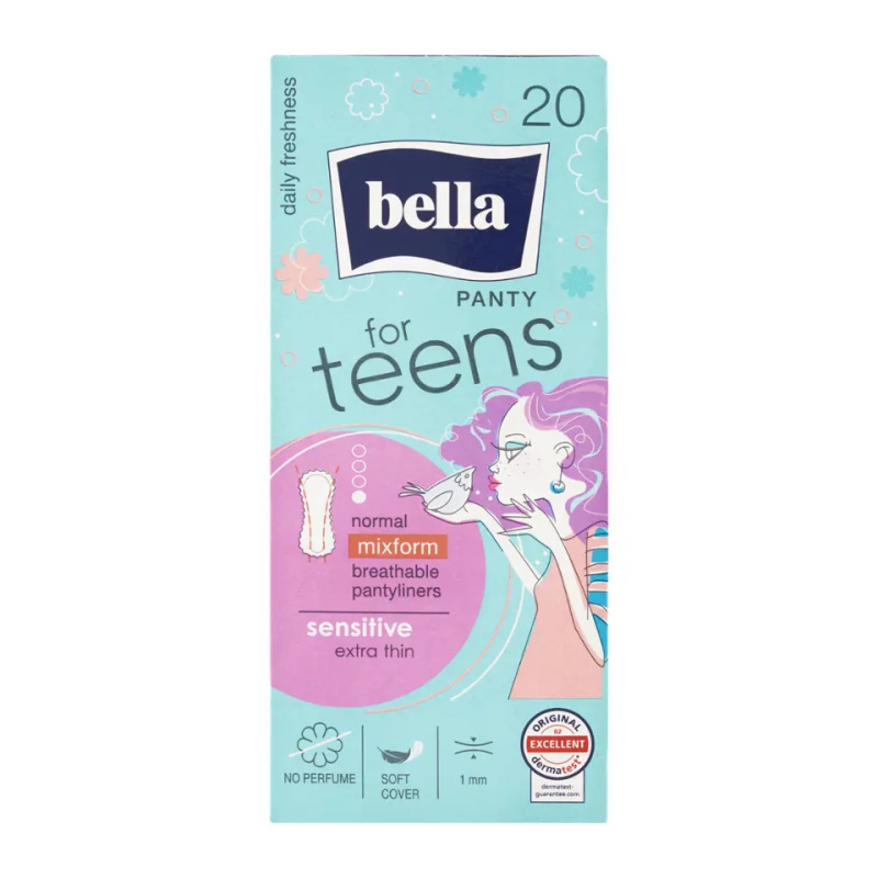BELLA For Teens Sensitive slipové vložky pro dívky 20 ks