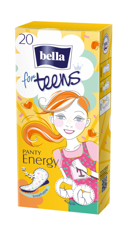 BELLA For Teens Energy slipové vložky pro dívky 20 ks