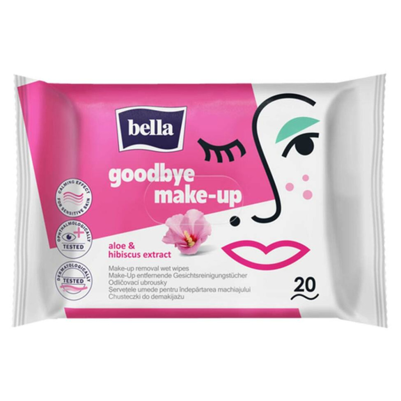 BELLA Make Up Aloe Vera odličovací ubrousky na make-up 20 ks
