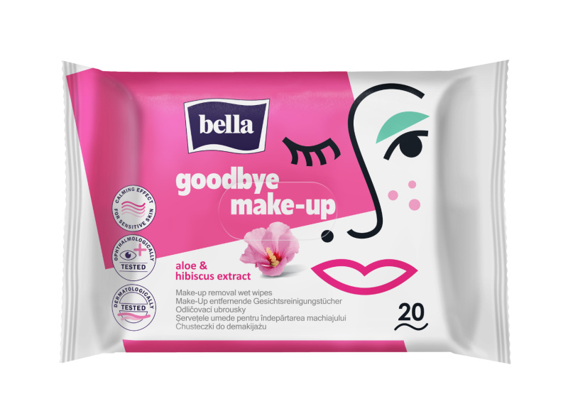 BELLA Make Up Aloe Vera odličovací ubrousky na make-up 20 ks