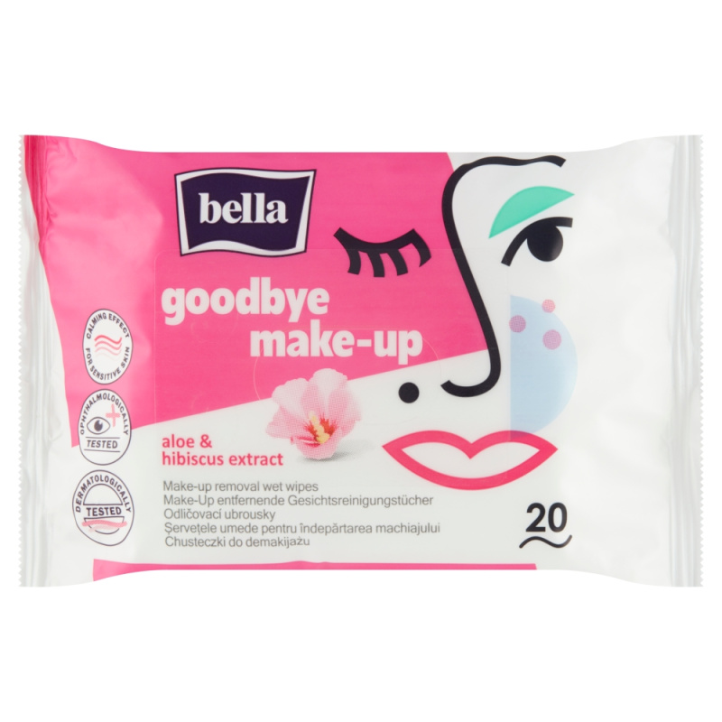 BELLA Make Up Aloe Vera odličovací ubrousky na make-up 20 ks