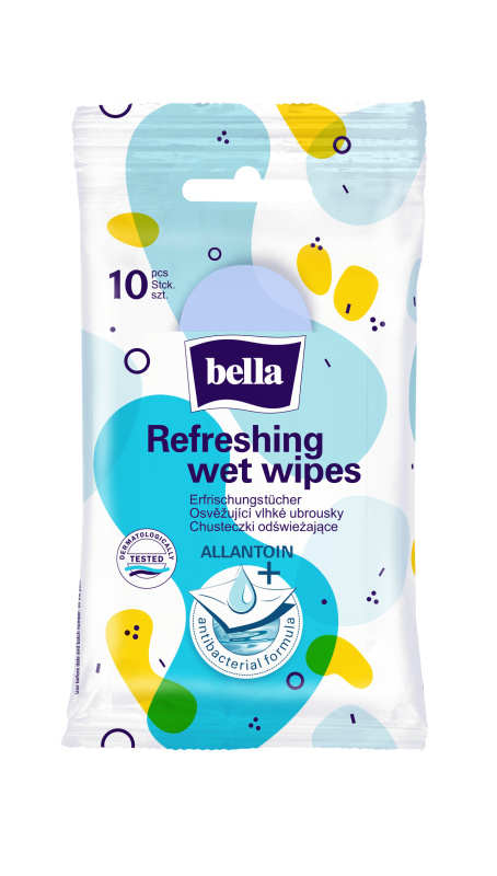 BELLA Refreshing wet wipes osvěžující vlhčené ubrousky 10 ks