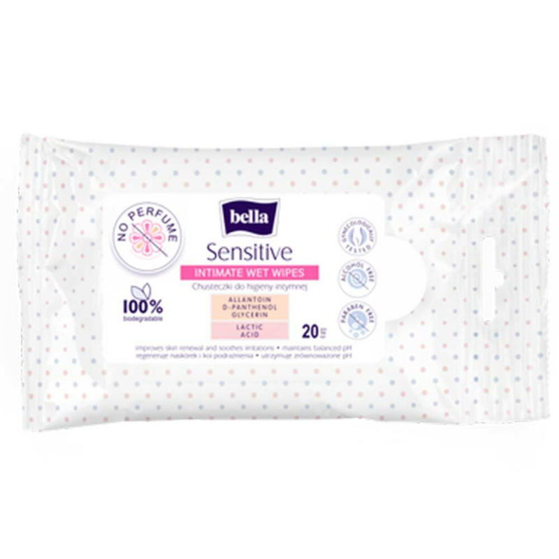 BELLA Sensitive vlhčené ubrousky na intimní hygienu 20 ks