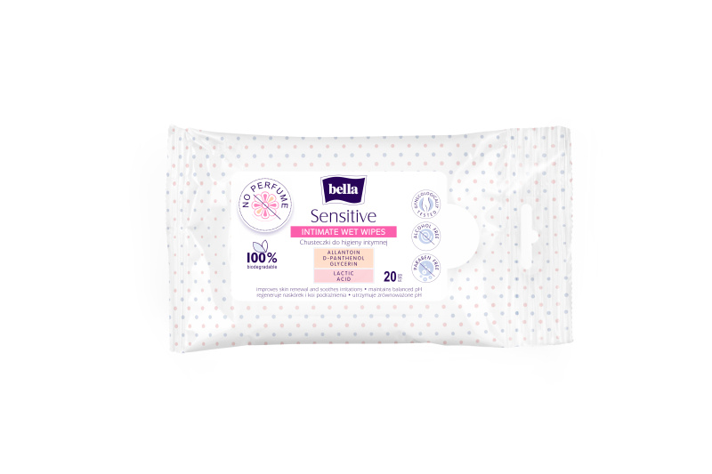 BELLA Sensitive vlhčené ubrousky na intimní hygienu 20 ks