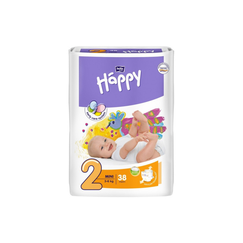 Bella Baby Happy Mini 3-6 kg dětské pleny 38 ks
