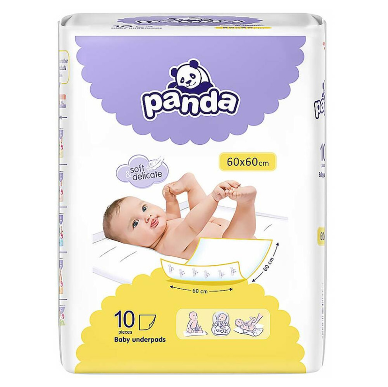 Bella Baby Happy Panda jednorázové přebalovací podložky 60x60cm 10 ks