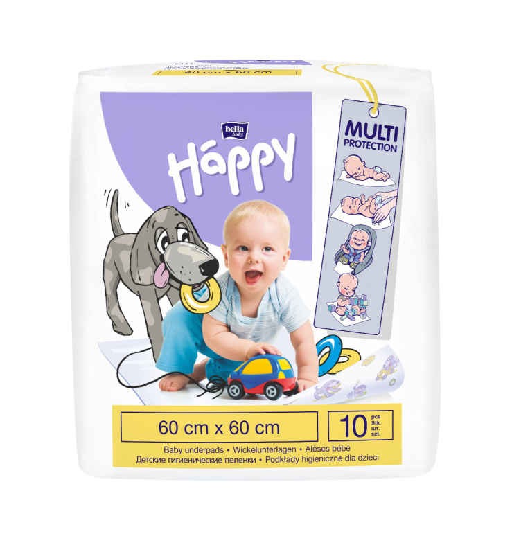Bella Baby Happy SIze L jednorázové přebalovací podložky 60x60 cm 10 ks