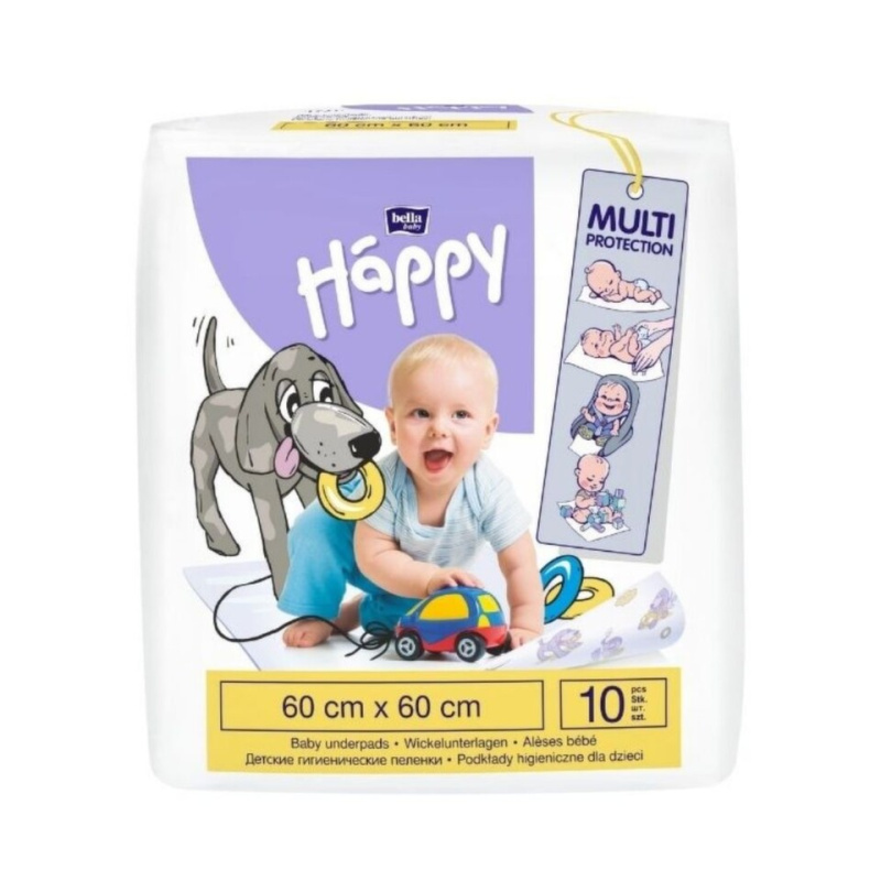 Bella Baby Happy SIze L jednorázové přebalovací podložky 60x60 cm 10 ks