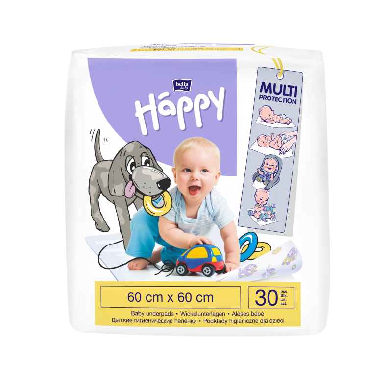 Bella Baby Happy SIze L jednorázové přebalovací podložky 60x60xm 30 ks