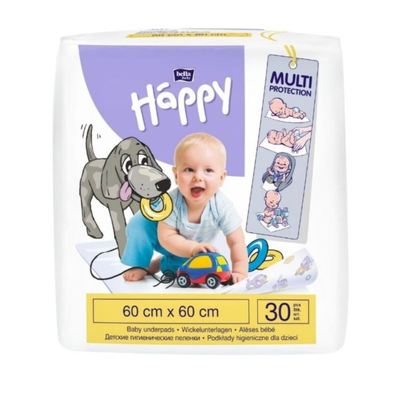 Bella Baby Happy SIze L jednorázové přebalovací podložky 60x60xm 30 ks