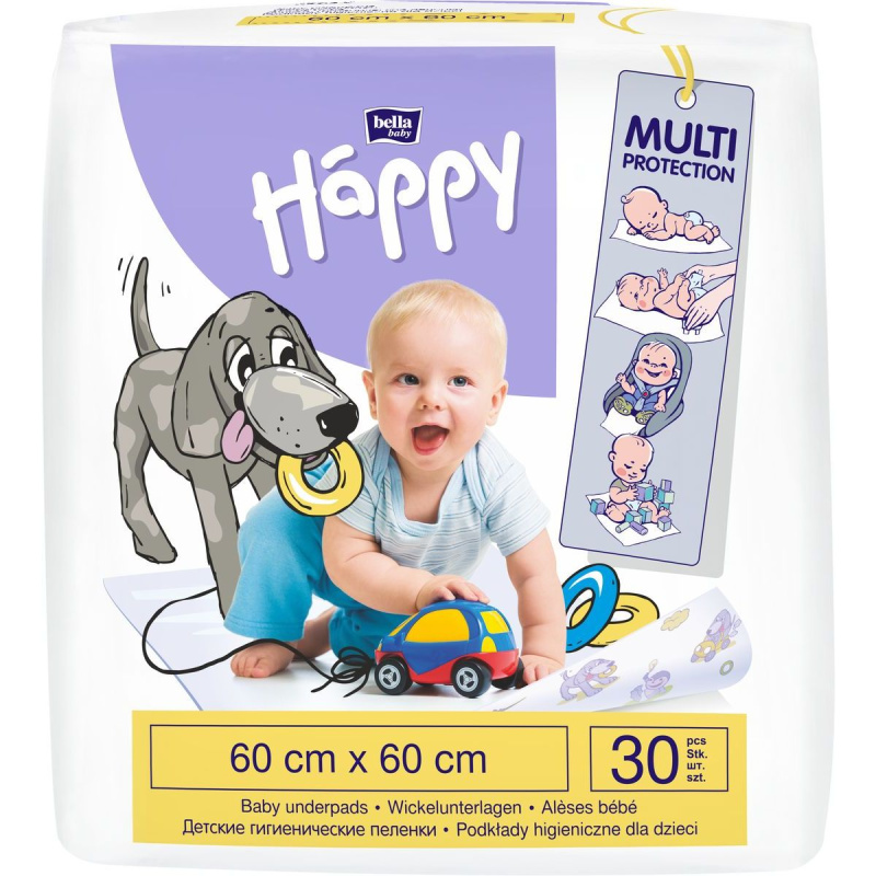 Bella Baby Happy SIze L jednorázové přebalovací podložky 60x60xm 30 ks