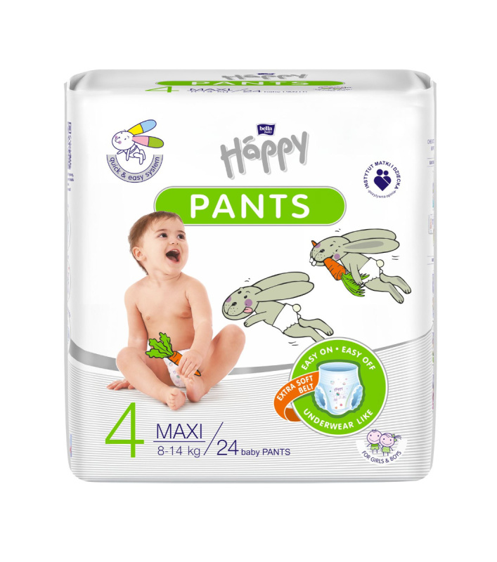 BELLA Baby Happy Pants Size 4 Maxi jednorázové plenkové kalhotky 8-14 kg 24 ks