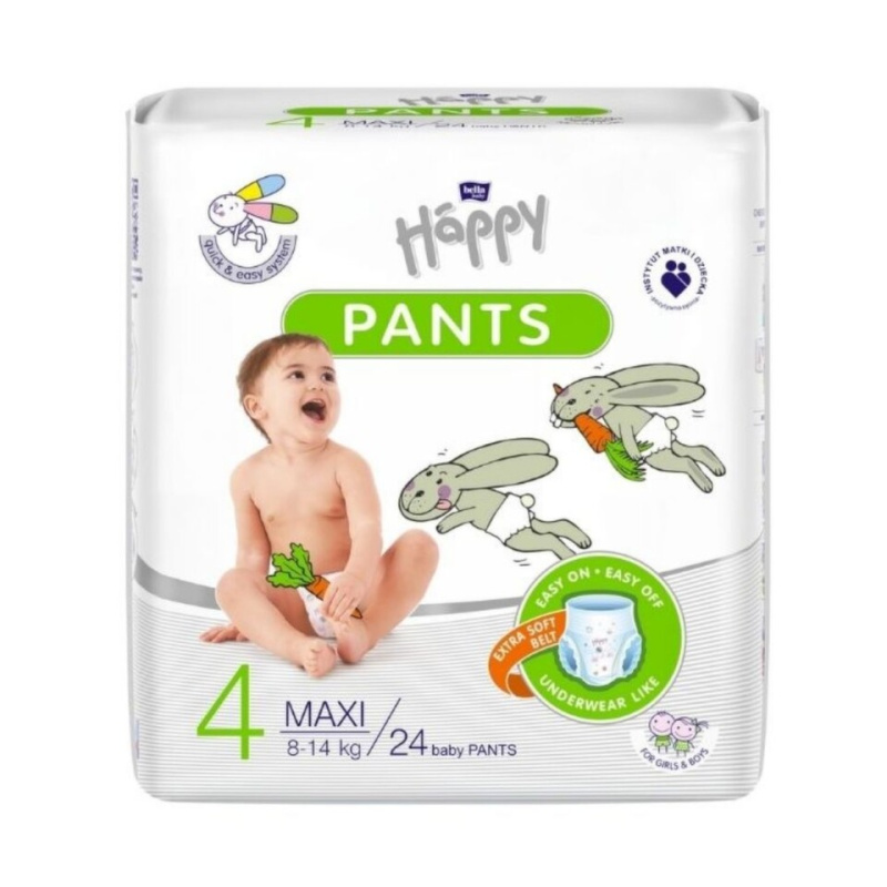 BELLA Baby Happy Pants Size 4 Maxi jednorázové plenkové kalhotky 8-14 kg 24 ks