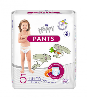 Bella Baby Happy Pants Size 5 Junior jednorázové plenkové kalhotky 11-18 kg 22 ks