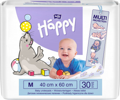 Bella Baby Happy SIze M jednorázové přebalovací podložky 40x60 cm 30 ks