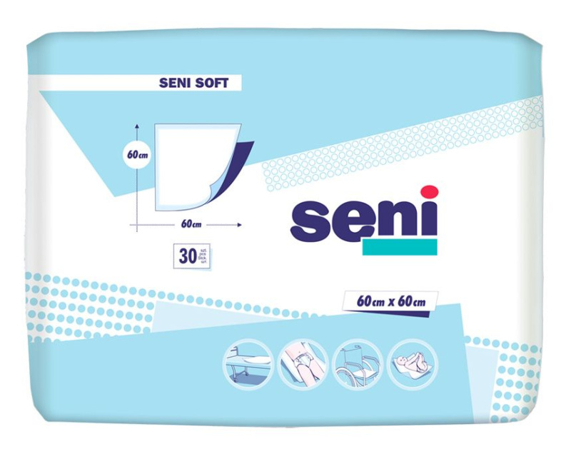 SENI SOFT SUPER PODLOŽKY ABSORPČNÍ, 60X60CM,1400ML,30KS