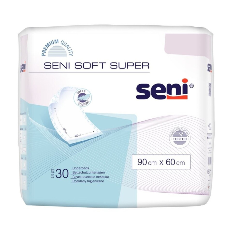 SENI SOFT SUPER PODLOŽKY ABSORPČNÍ, 90X60CM,2000ML,30KS