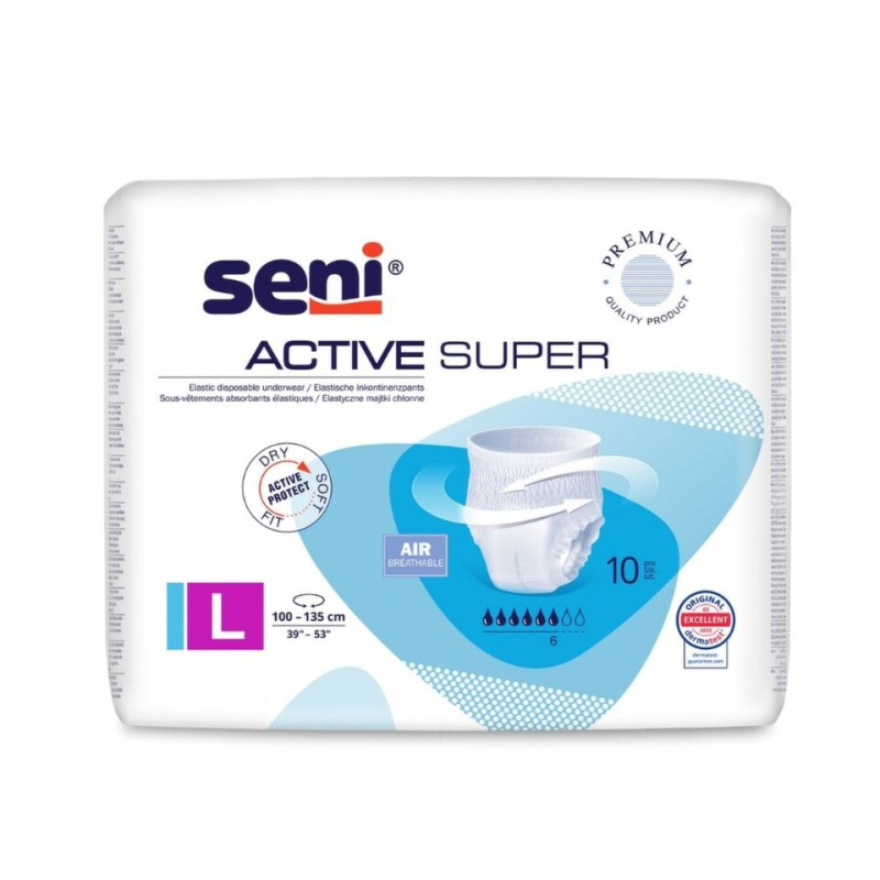 SENI ACTIVE SUPER Absorpční kalhotky L 10 ks