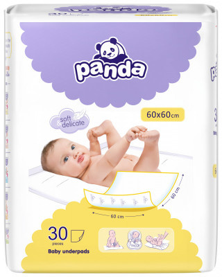 Bella Baby Happy Panda jednorázové přebalovací podložky 60x60 cm 30 ks