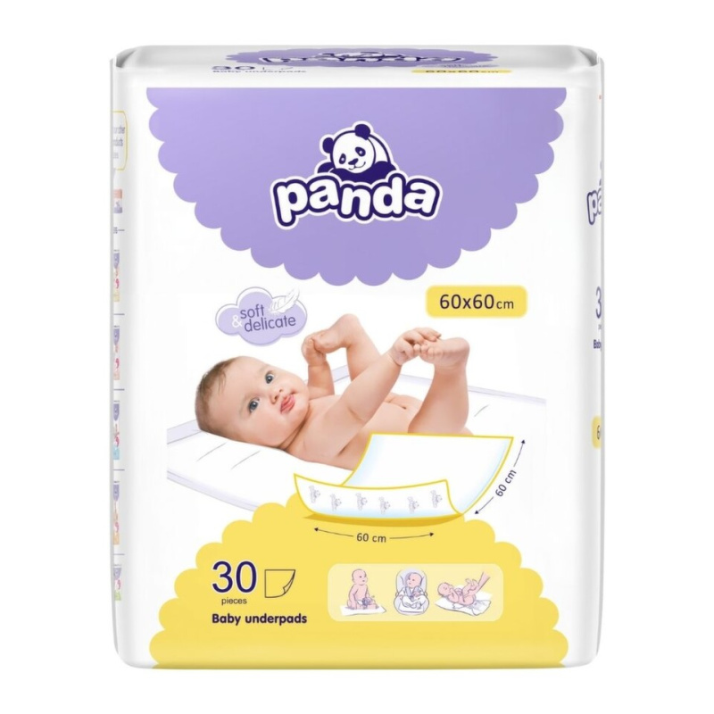 Bella Baby Happy Panda jednorázové přebalovací podložky 60x60 cm 30 ks