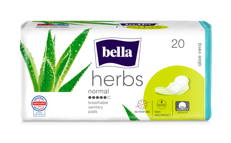 BELLA Herbs Aloe Vera vložky bez parfemace 20 ks