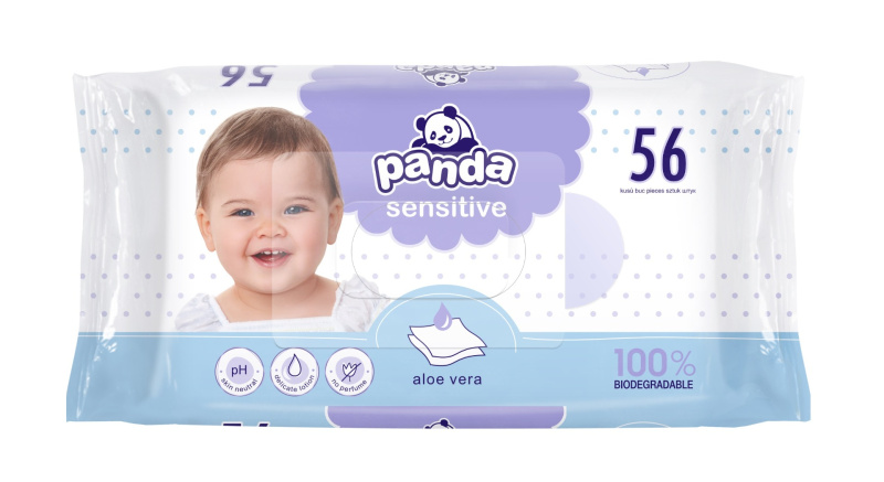 Bella Baby Happy Panda Sensitive vlhčené ubrousky pro děti 56 ks