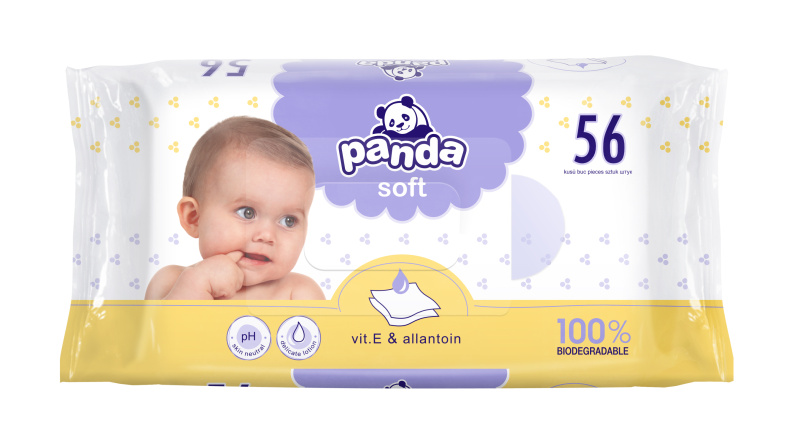 Bella Baby Happy Panda Soft vlhčené čisticí ubrousky pro děti 56 ks