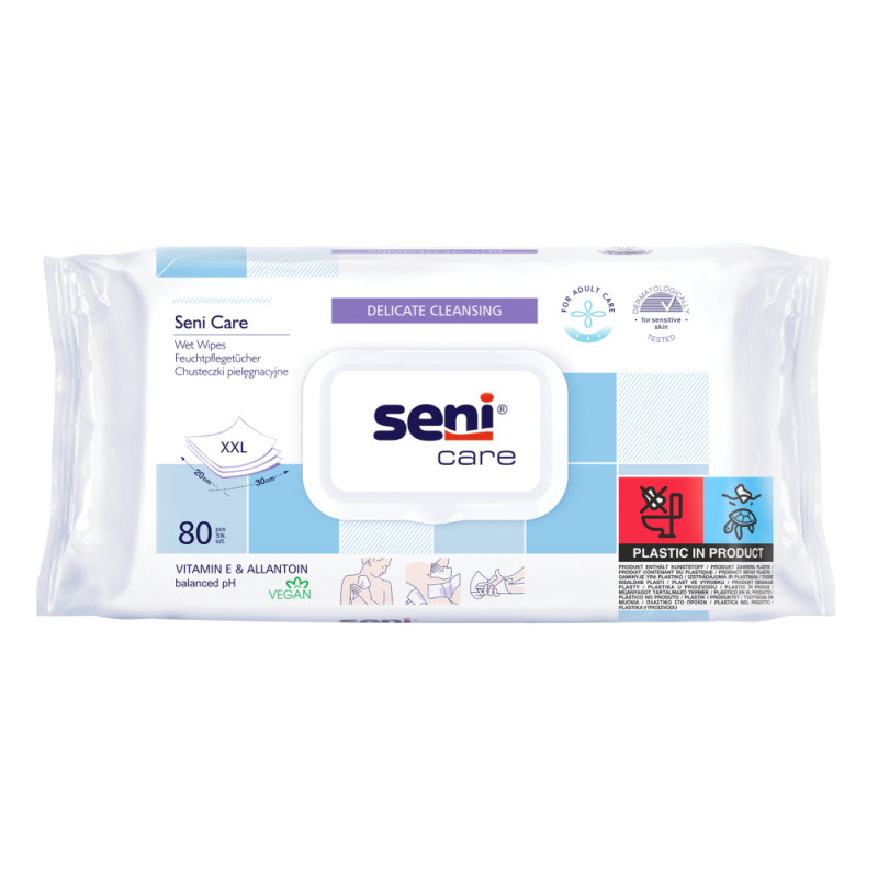 Seni Care vlhčené ubrousky vit.E&allantoin XXL80ks