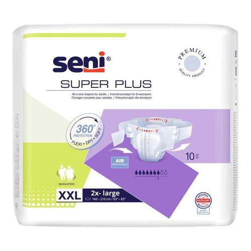 SENI SUPER PLUS 2X-LARGE KALHOTKY ABSORPČNÍ PRODYŠNÉ NOČNÍ, BOKY 160-210CM,