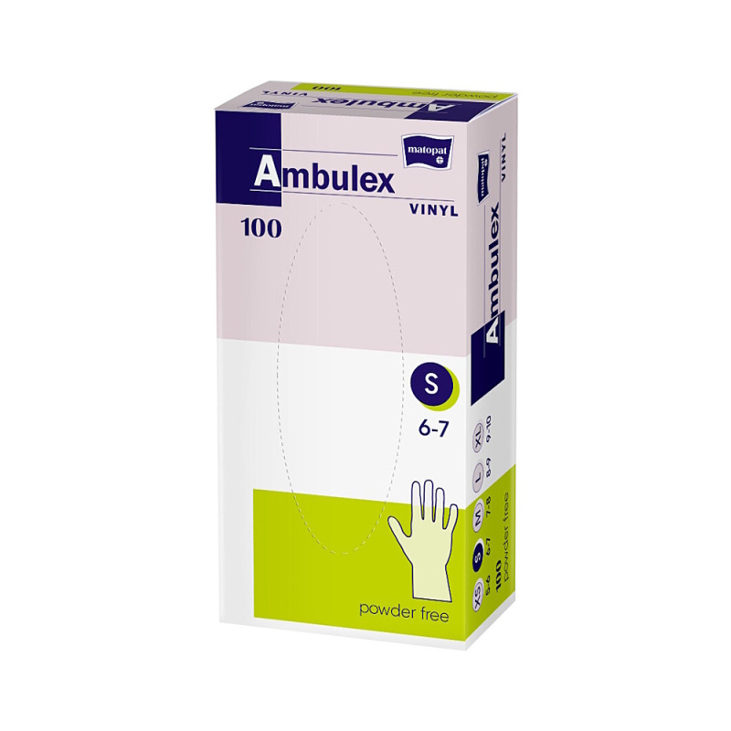 MATOPAT Ambulex Vinyl rukavice vinylové nepudrované S 100 kusů