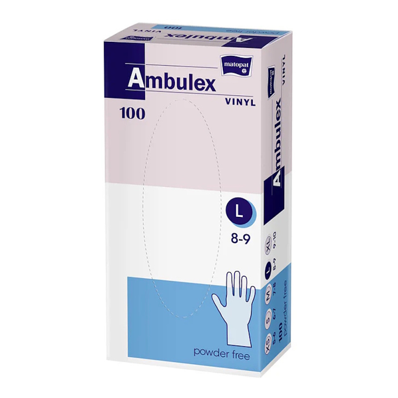 MATOPAT Ambulex Vinyl rukavice vinylové nepudrované L 100 kusů