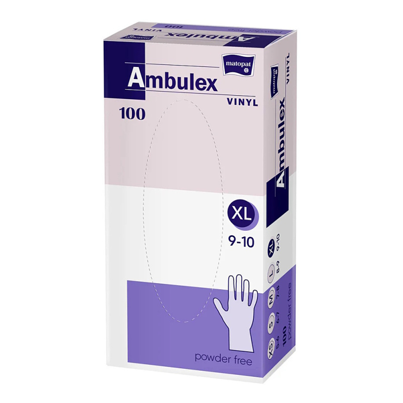 MATOPAT Ambulex Vinyl rukavice vinylové nepudrované XL 100 kusů