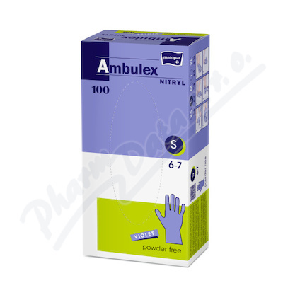 Ambulex Nitryl Rukavice nepudrované violet vel. S 100 ks
