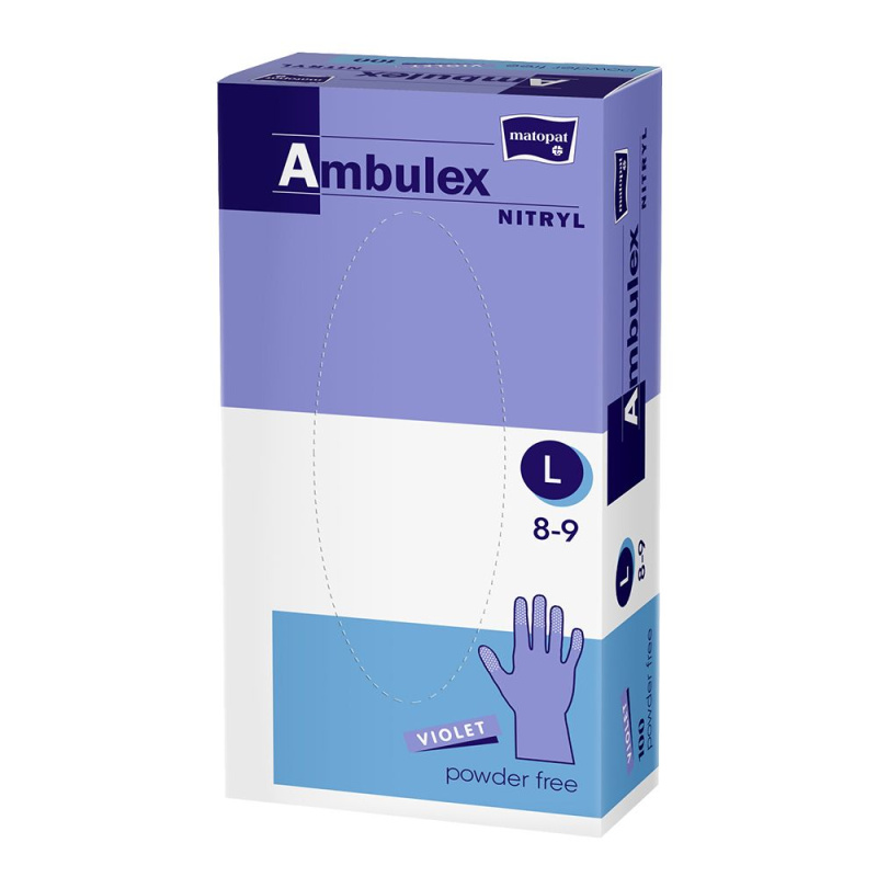 MATOPAT Ambulex nepudrované nitrilové rukavice violet L 100ks