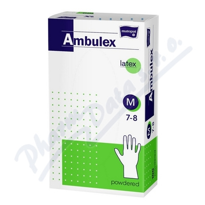 MATOPAT Ambulex rukavice latexové jemně pudrované M 100 kusů